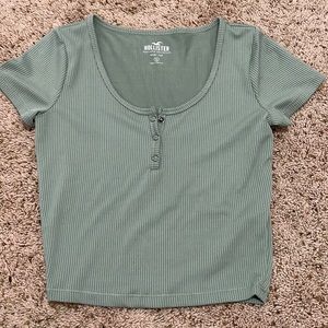 Hollister Baby Tee, size small, sage green